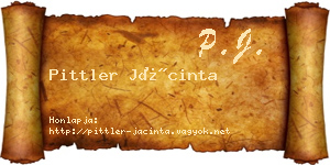 Pittler Jácinta névjegykártya